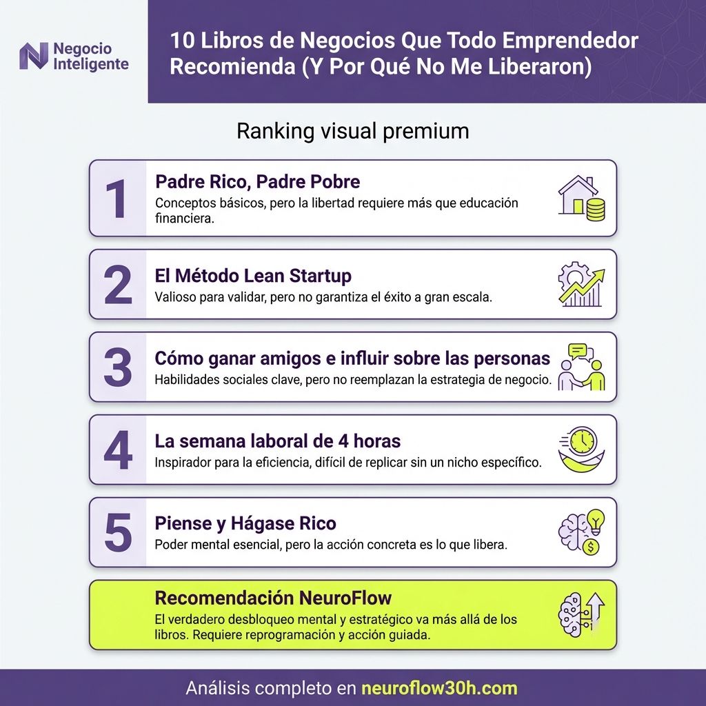 Infografía: 10 Libros de Negocios Que Todo Emprendedor Recomienda (Y Por Qué No Me Liberaron)