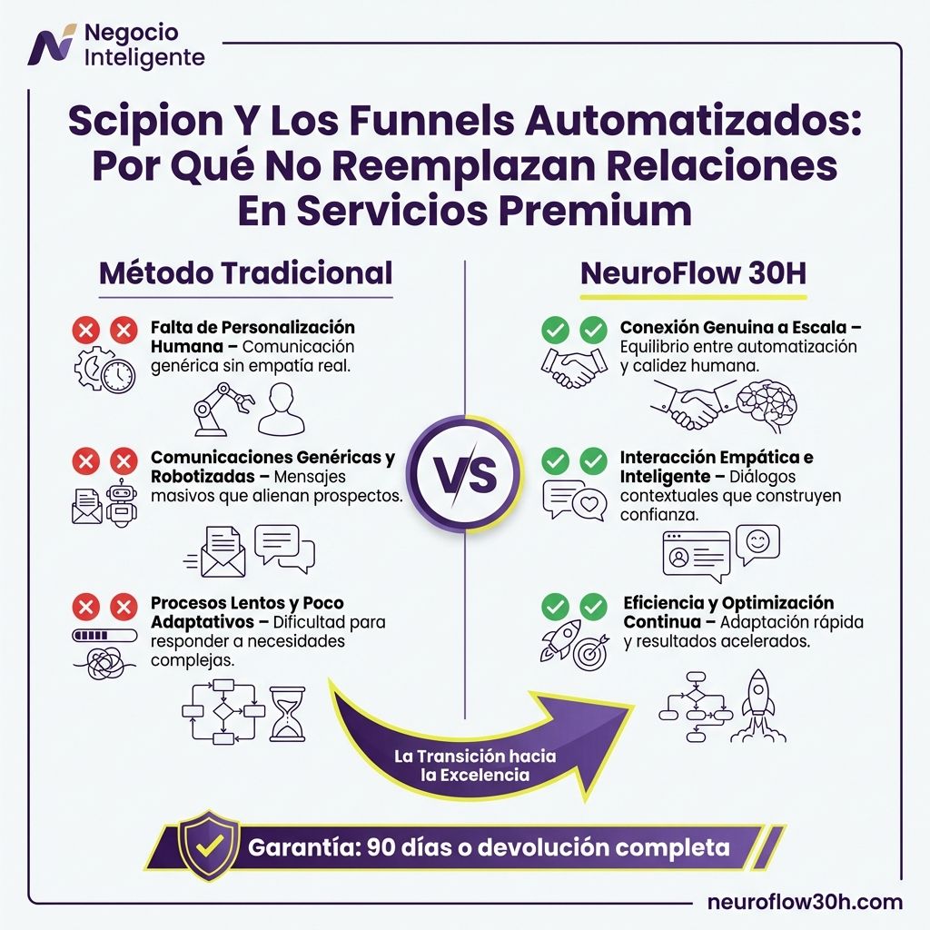 Infografía: Scipion Y Los Funnels Automatizados: Por Qué No Reemplazan Relaciones En Servicios Premium